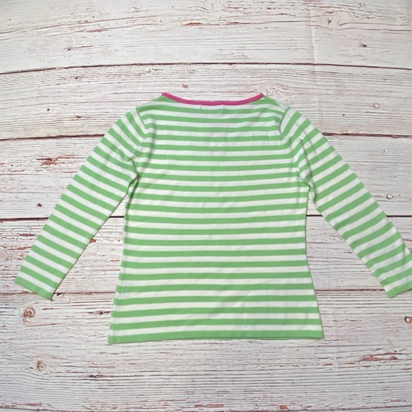 J. McLaughlin White and Green Striped Lightweight Knit Top Sz M - Picture 8 of 12